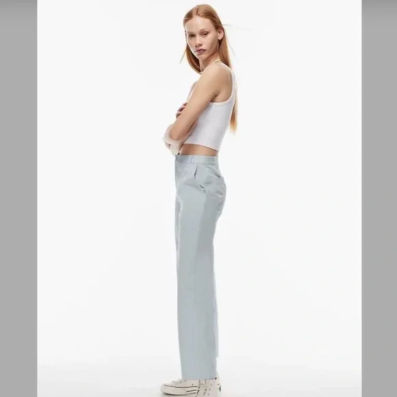 Aritzia Sun•deh Sundays Best Jaden Pant Chino in Lt Blue 6 - Picture 2 of 13